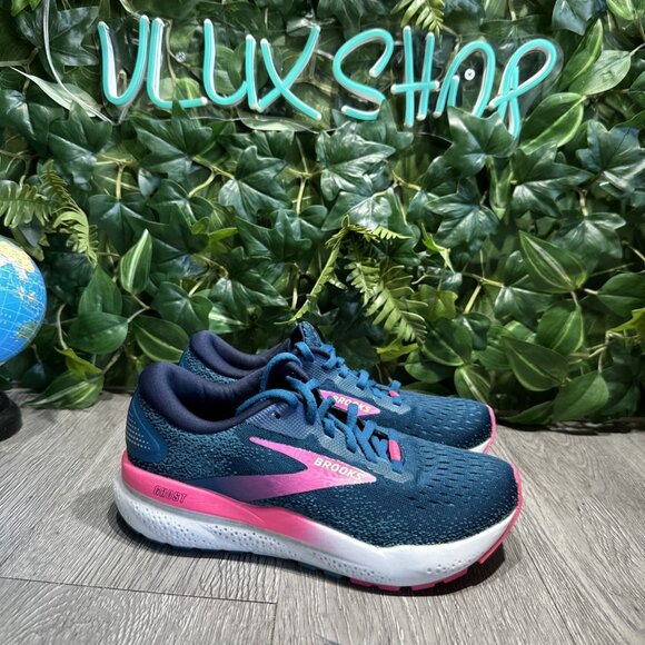 Brooks Womens Ghost 16 GTX 1204191B422 Blue Running Shoes Sneakers Size 6 B - Picture 1 of 9